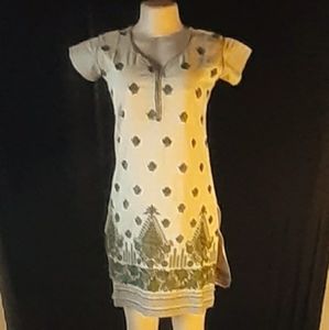 Vintage Handmade Indian Sari Dress Sz Sm